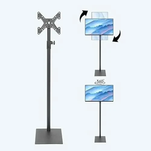 Baoz Universal Swivel Floor TV Stand with Mount 360 Degree Monitor Floor Stand for 14-43inch TV Tilting Free Standing TV Mount VESA Stand with 4 Level Height Adjustable for Bedroom Living Room Corner