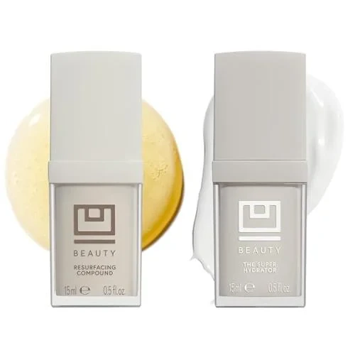 U Beauty - The U Beauty Duo - Resurfacing Compound & SUPER Hydrator Set - Vitamin C & E, Retinol, Hyaluronic Acid - Moisturizing Face Serum Duo for Smooth, Hydrated and Softer Skin, Set of 2 0.5 fl oz