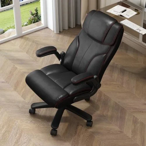 Big and Tall Office Chair 400 lbs, High Back Executive Home Desk Chair Flip Up